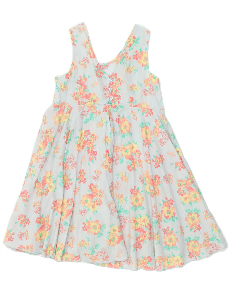 BENETTON Girls Sleeveless Sundress 8-9 Years Blue Floral Cotton | Vintage Benetton | Thrift | Second-Hand Benetton | Used Clothing | Messina Hembry 