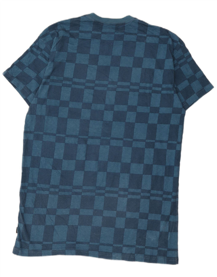 Vans Mens T-Shirt Top Small Blue Geometric Cotton