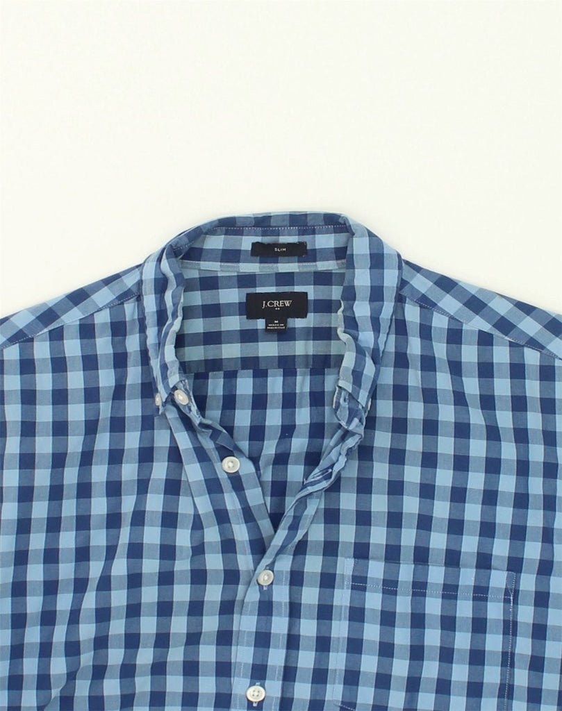 J. CREW Mens Slim Shirt Medium Blue Check Cotton | Vintage J. Crew | Thrift | Second-Hand J. Crew | Used Clothing | Messina Hembry 