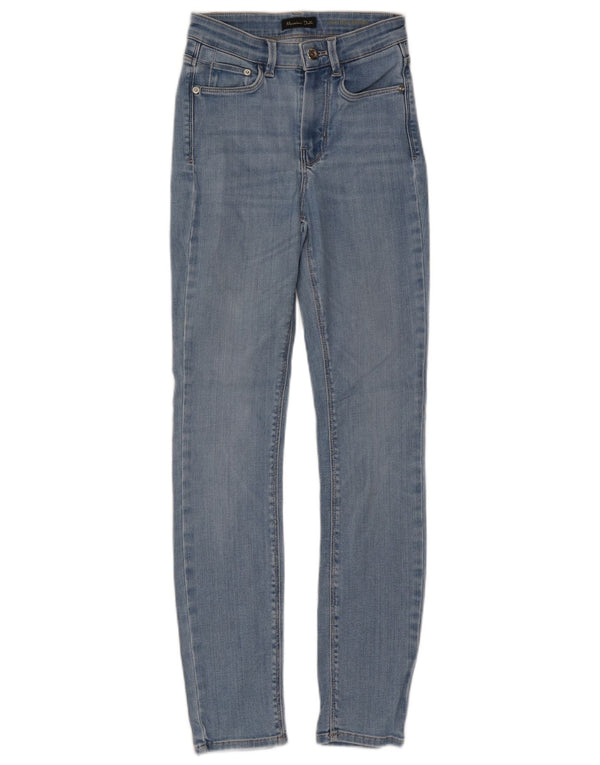 Massimo Dutti Womens High Rise Skinny Jeans EU 34 2XS W24 L29 Blue Cotton