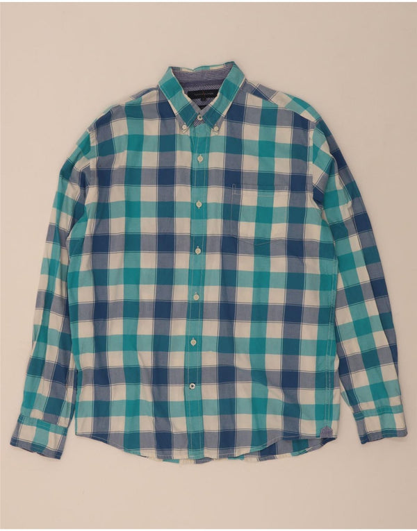 Tommy Hilfiger Mens Vintage Fit Shirt Large Blue Check Cotton