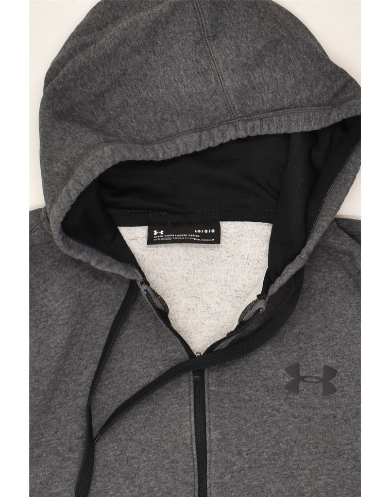 UNDER ARMOUR Mens Cold Gear Zip Hoodie Sweater Large Grey Cotton | Vintage Under Armour | Thrift | Second-Hand Under Armour | Used Clothing | Messina Hembry 