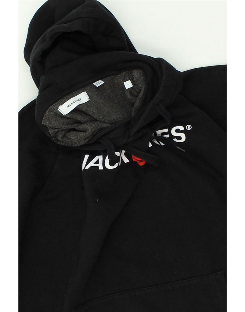 JACK & JONES Mens Graphic Hoodie Jumper Large Black Cotton | Vintage Jack & Jones | Thrift | Second-Hand Jack & Jones | Used Clothing | Messina Hembry 