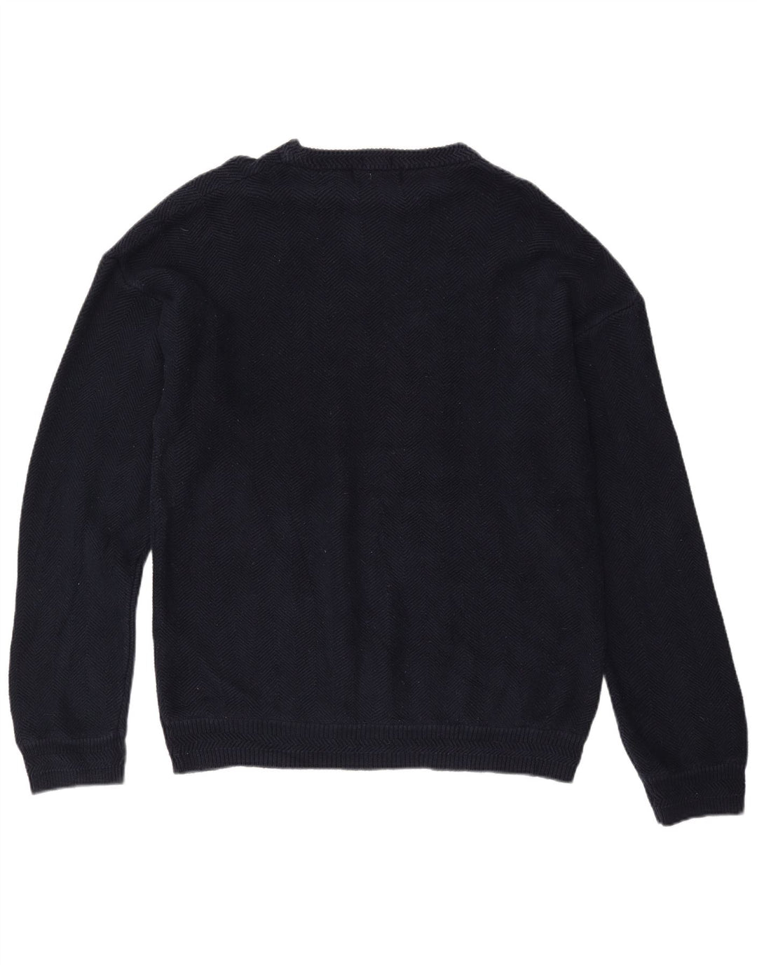 CHAPS RALPH LAUREN Mens Boat Neck Jumper Sweater XL Navy Blue Herringbone