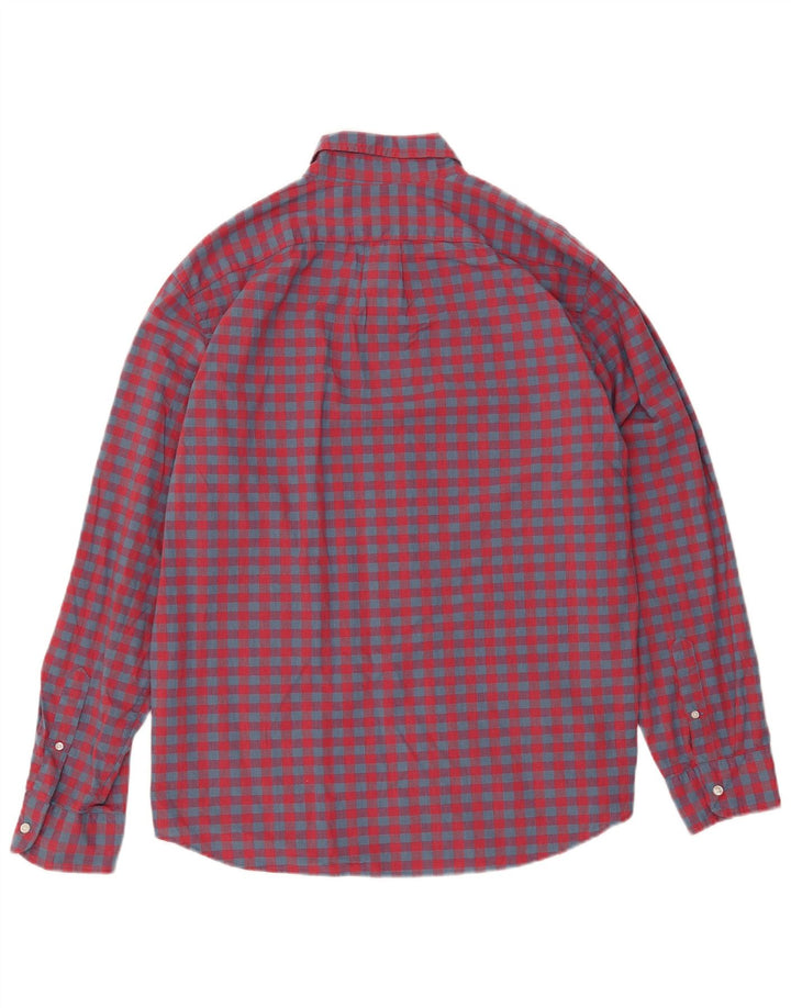 J. CREW Mens Classic Fit Shirt Large Red Gingham Cotton