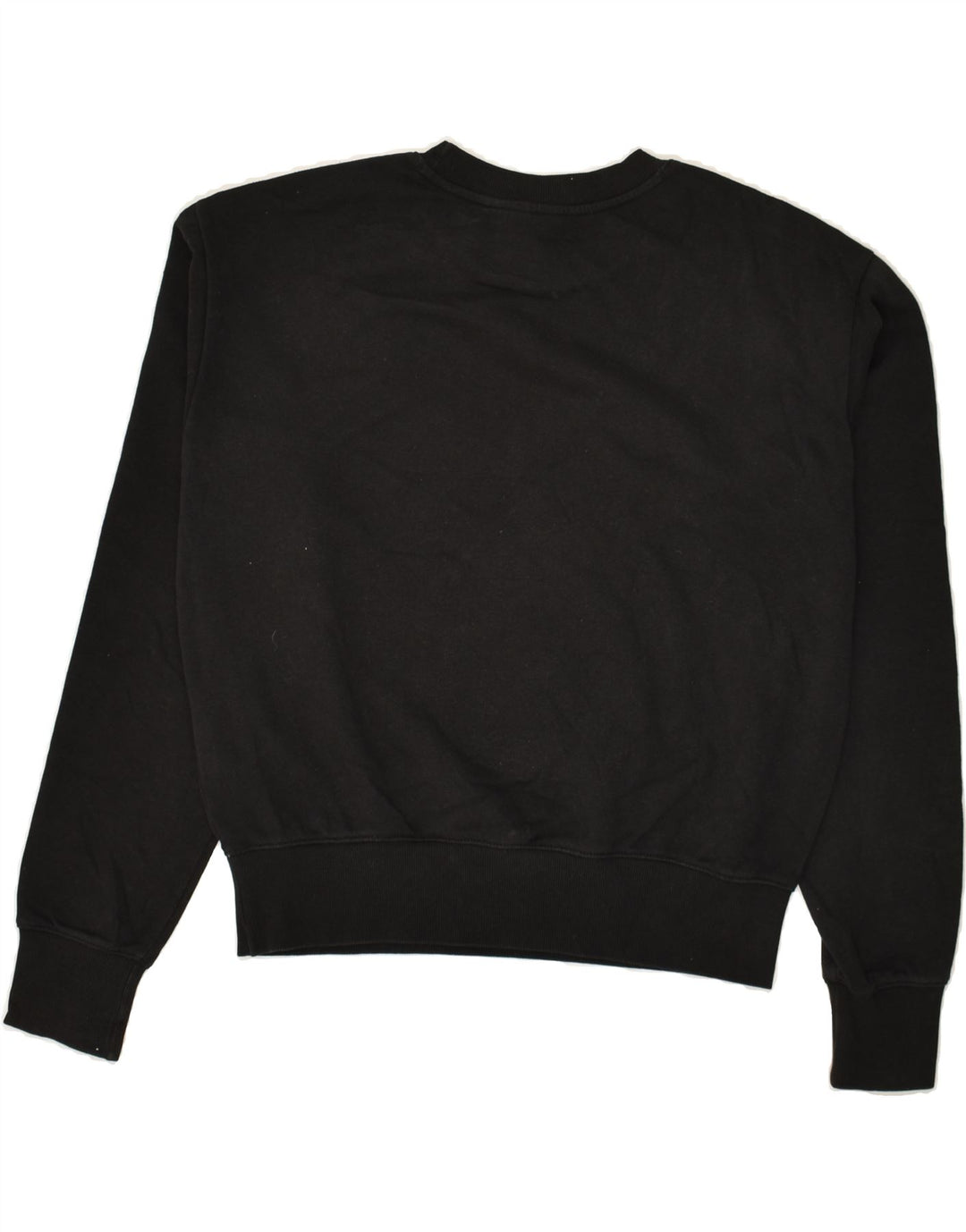CHAMPION Womens Crop Graphic Sweatshirt Jumper UK 14 Medium Black Cotton Vintage Champion and Second-Hand Champion from Messina Hembry 