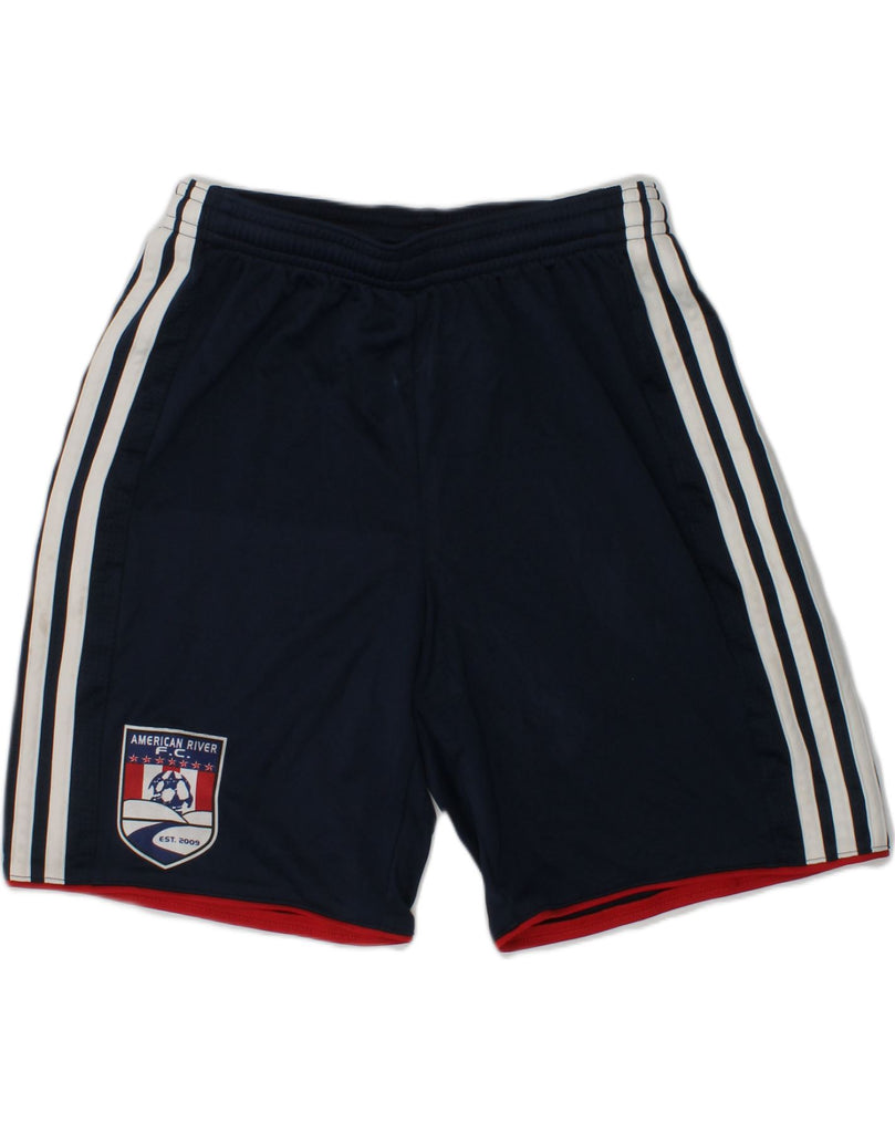 ADIDAS Boys Climalite Sport Shorts 11-12 Years Medium  Navy Blue Polyester | Vintage Adidas | Thrift | Second-Hand Adidas | Used Clothing | Messina Hembry 