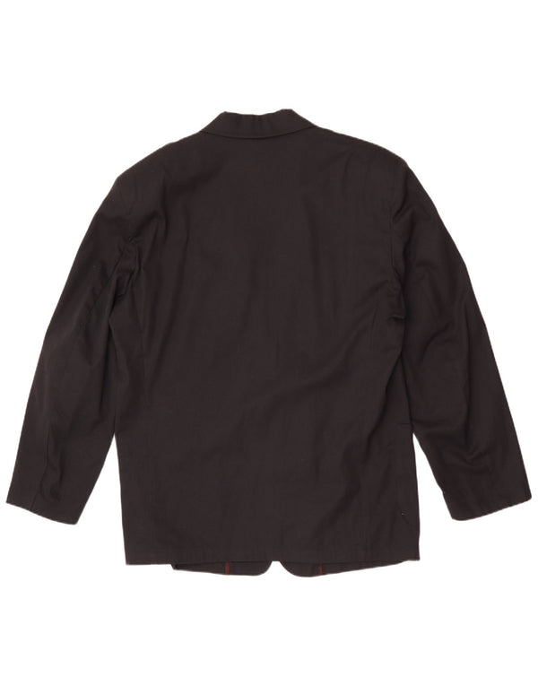Wampum Mens 2 Button Blazer Jacket UK 40 Large Black Viscose
