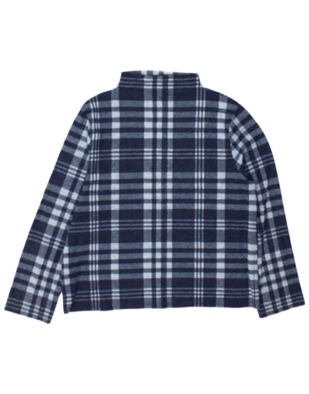 Marks & Spencer Womens Top Long Sleeve UK 14 Large Navy Blue Check