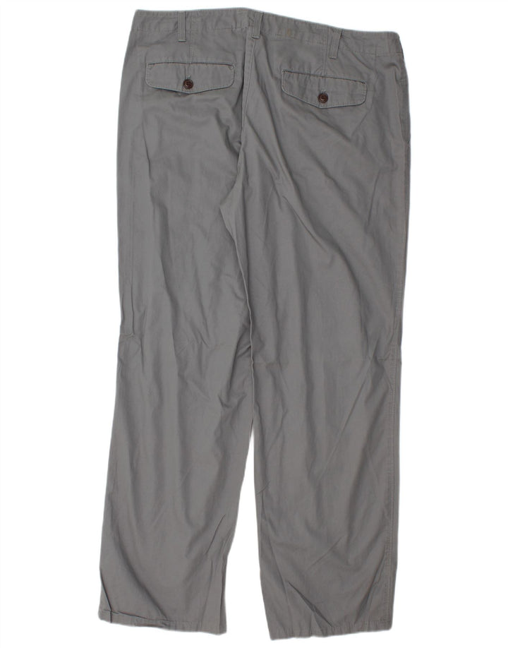 EDDIE BAUER Mens Straight Chino Trousers W38 L32 Grey Cotton
