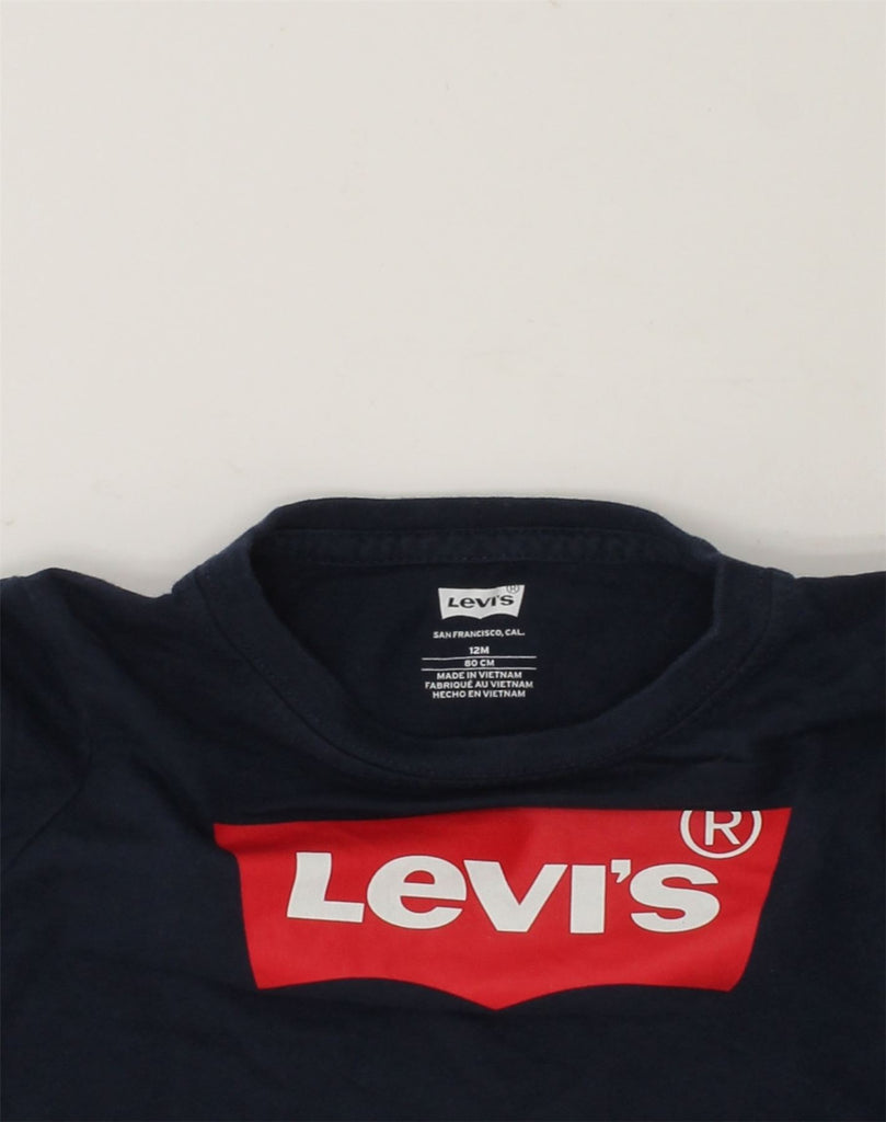 LEVI'S Baby Boys Graphic Sweatshirt Jumper 9-12 Months Navy Blue | Vintage Levi's | Thrift | Second-Hand Levi's | Used Clothing | Messina Hembry 