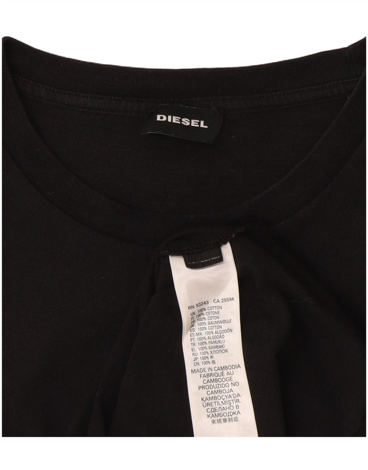 Diesel Mens Graphic T-Shirt Top Large Black Cotton