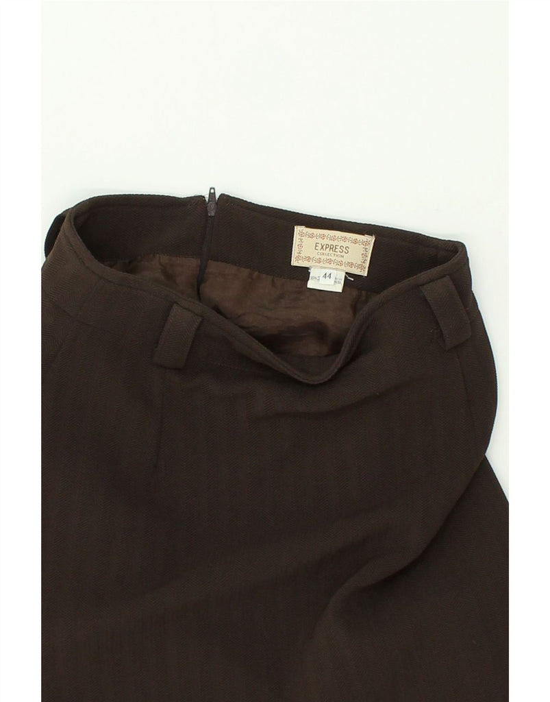 EXPRESS Womens High Waist A-Line Skirt IT 44 Medium W24  Brown Polyester | Vintage Express | Thrift | Second-Hand Express | Used Clothing | Messina Hembry 