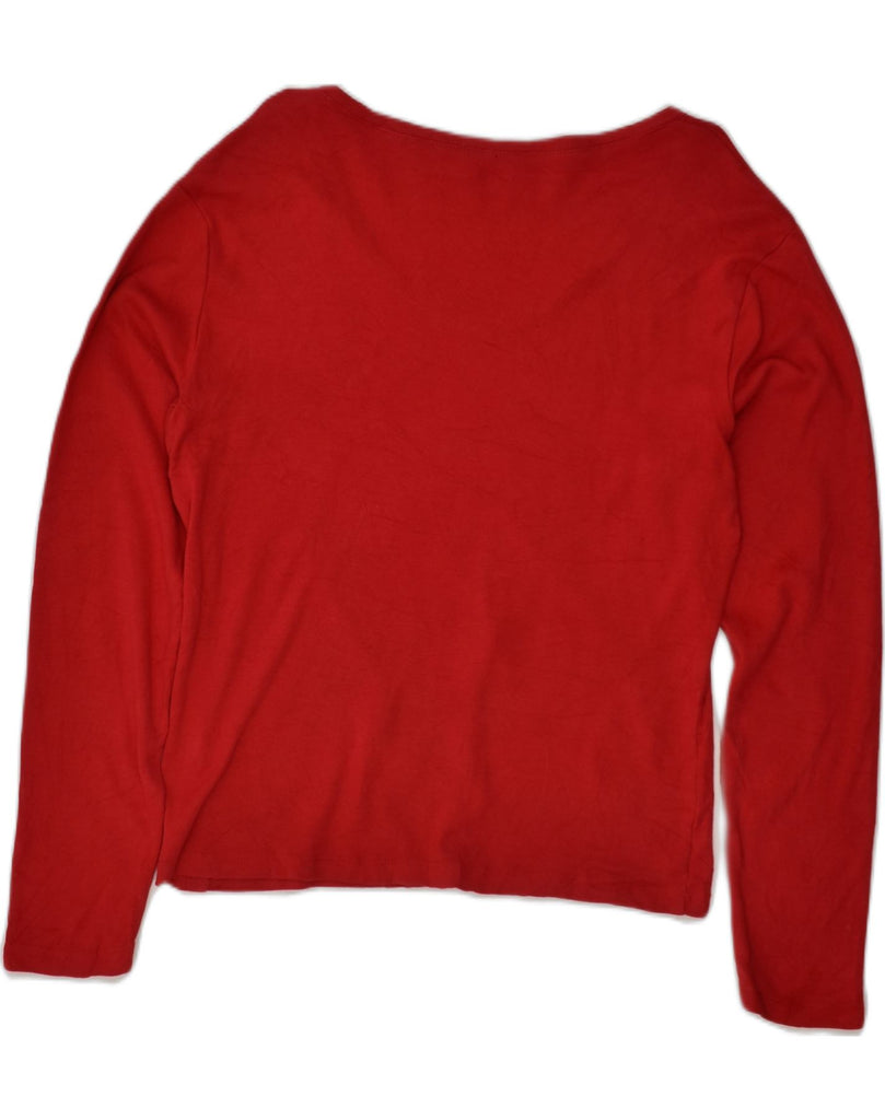 TOMMY HILFIGER Womens Top Long Sleeve UK 14 Large Red | Vintage Tommy Hilfiger | Thrift | Second-Hand Tommy Hilfiger | Used Clothing | Messina Hembry 