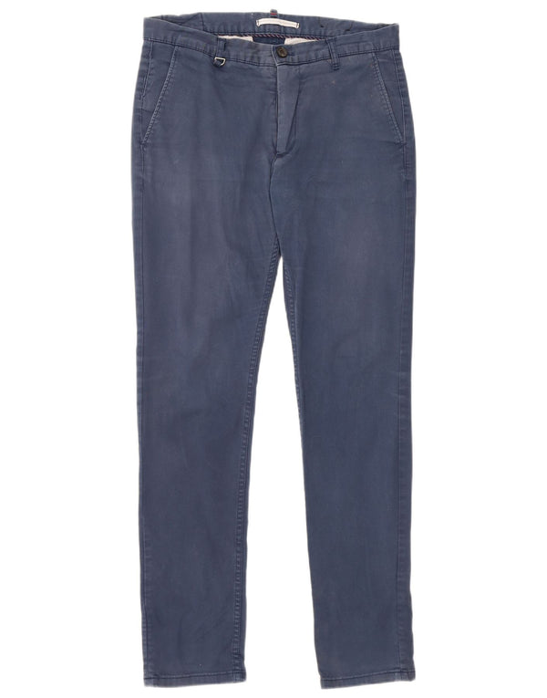 Zara Mens Slim Chino Trousers EU 40 Medium W31 L30 Navy Blue Cotton