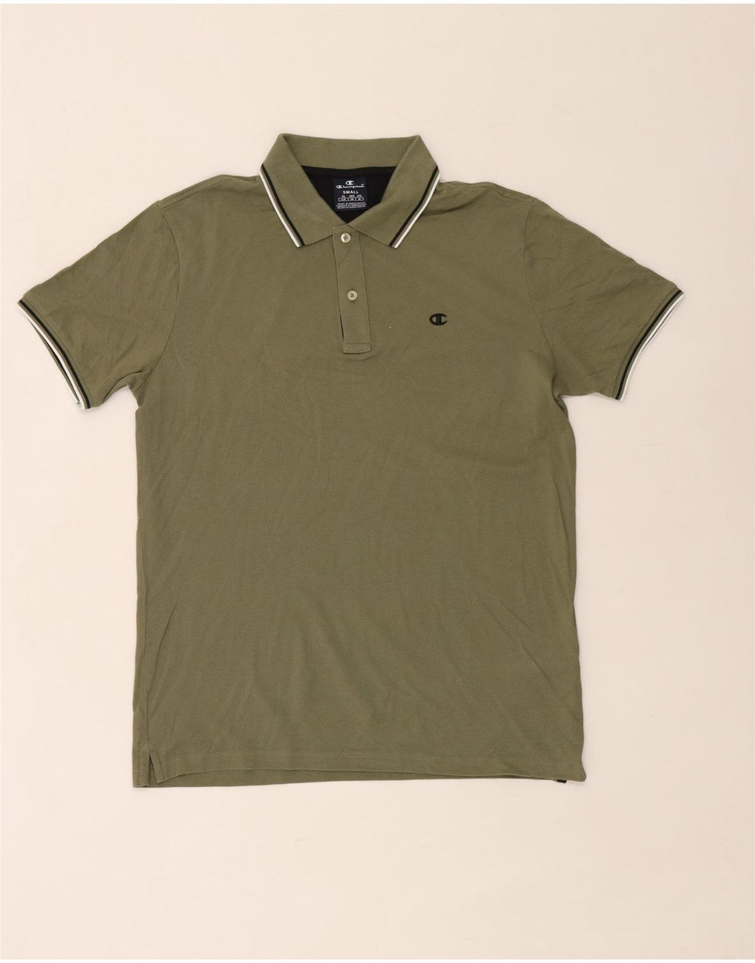 Champion Mens Polo Shirt Small Khaki Cotton