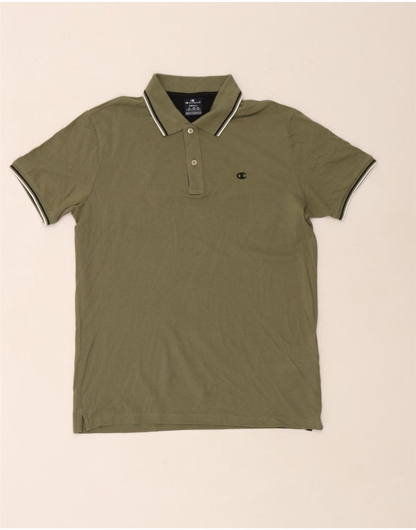 Champion Mens Polo Shirt Small Khaki Cotton