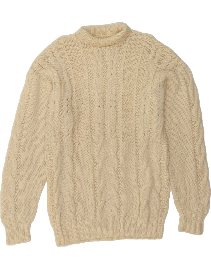 VINTAGE Womens Roll Neck Jumper Sweater UK 16 Large Off White Vintage Vintage and Second-Hand Vintage from Messina Hembry 