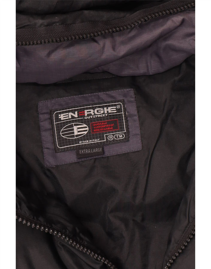 Energie Mens Hooded Padded Jacket UK 42 XL Black