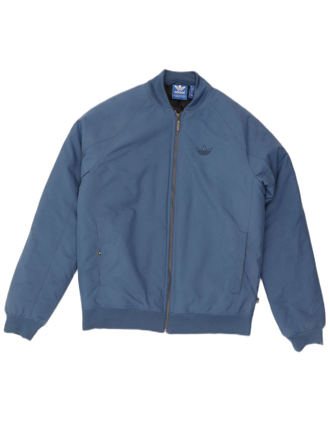 Adidas Mens Bomber Jacket UK 36 Small Blue Polyester