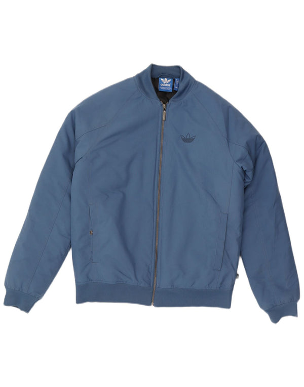 Adidas Mens Bomber Jacket UK 36 Small Blue Polyester
