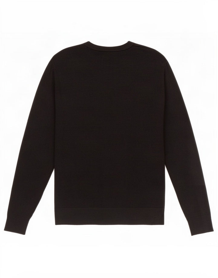 Marks & Spencer Mens Boat Neck Jumper Sweater Medium Black Acrylic