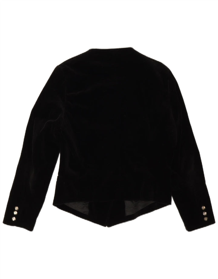 Benetton Womens 4 Button Velvet Blazer Jacket IT 44 Medium Black