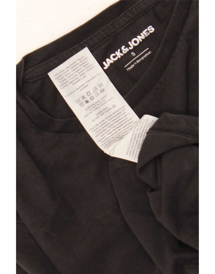 Jack & Jones Mens T-Shirt Top Small Black Cotton