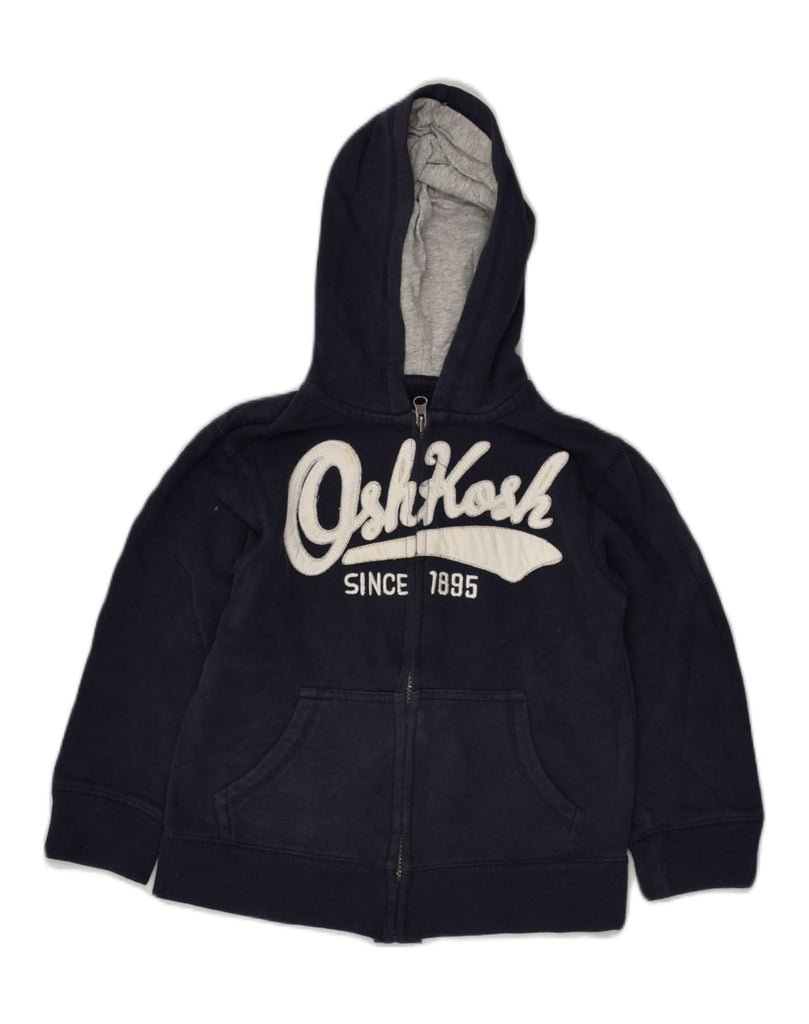 OSH KOSH Girls Graphic Zip Hoodie Sweater 5-6 Years Navy Blue Cotton | Vintage Osh Kosh | Thrift | Second-Hand Osh Kosh | Used Clothing | Messina Hembry 