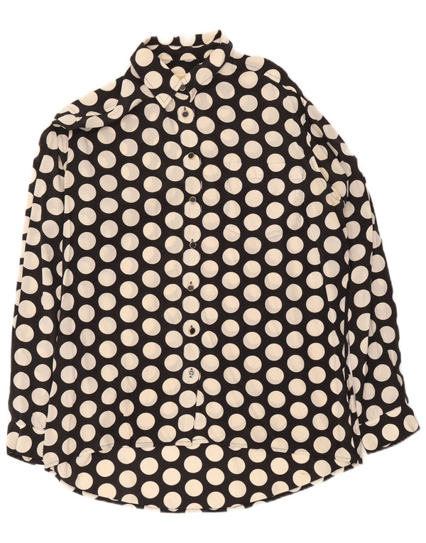 Michael Kors Womens Longline Oversized Shirt UK 10 Small Black Polka Dot