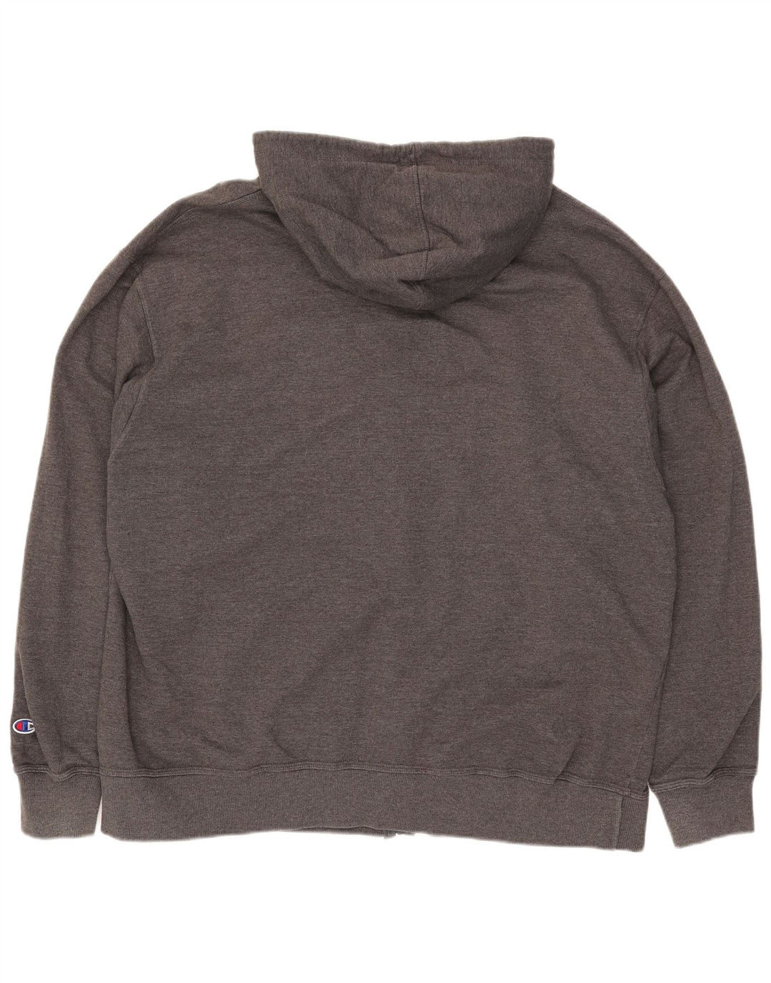 Champion Mens Zip Hoodie Sweater 2XL Grey Cotton