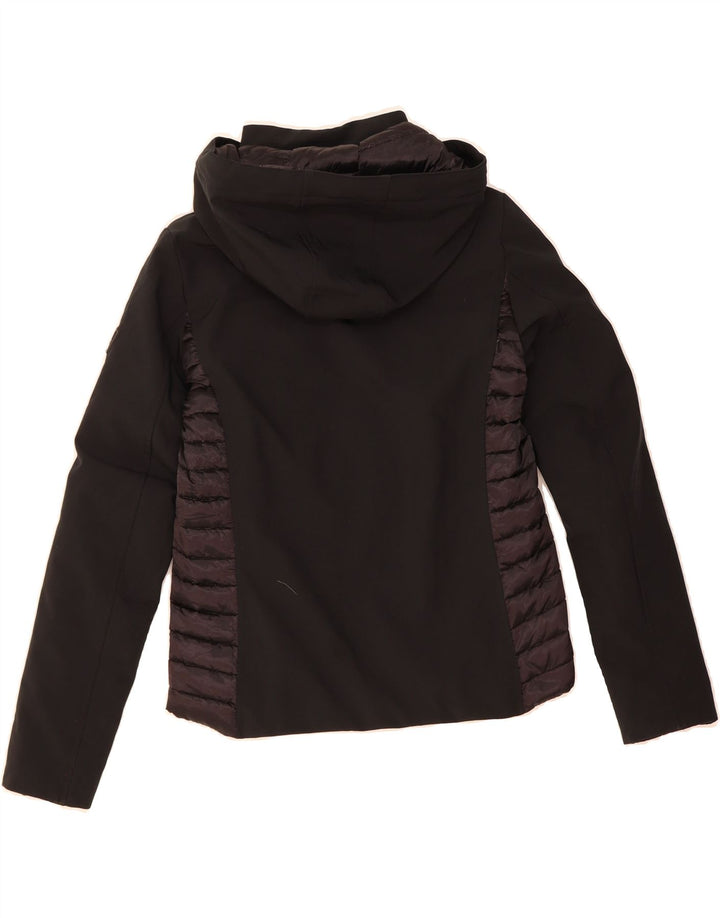 CIESSE PIUMINI Womens Hooded Padded Jacket IT 40 Small Black Colourblock Vintage Ciesse Piumini and Second-Hand Ciesse Piumini from Messina Hembry 