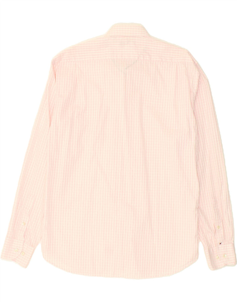 TOMMY HILFIGER Mens Tailored Shirt UK 15 1/2 39 Medium Pink Check Cotton | Vintage Tommy Hilfiger | Thrift | Second-Hand Tommy Hilfiger | Used Clothing | Messina Hembry 