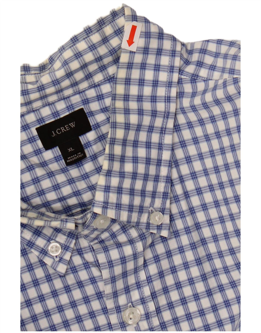 J. CREW Mens Shirt XL Blue Check Cotton