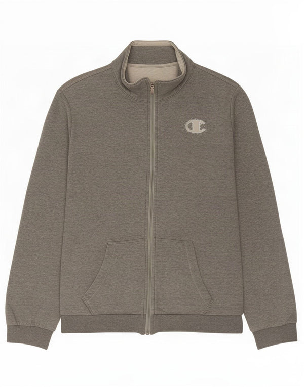 Champion Womens Tracksuit Top Jacket UK 18 XL Grey Cotton