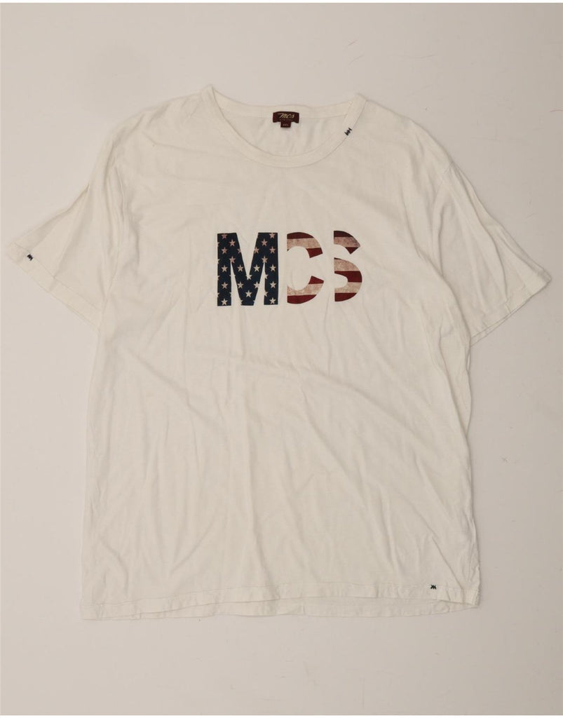 MARLBORO CLASSICS Mens Graphic T-Shirt Top 2XL White Cotton Vintage Marlboro Classics and Second-Hand Marlboro Classics from Messina Hembry 