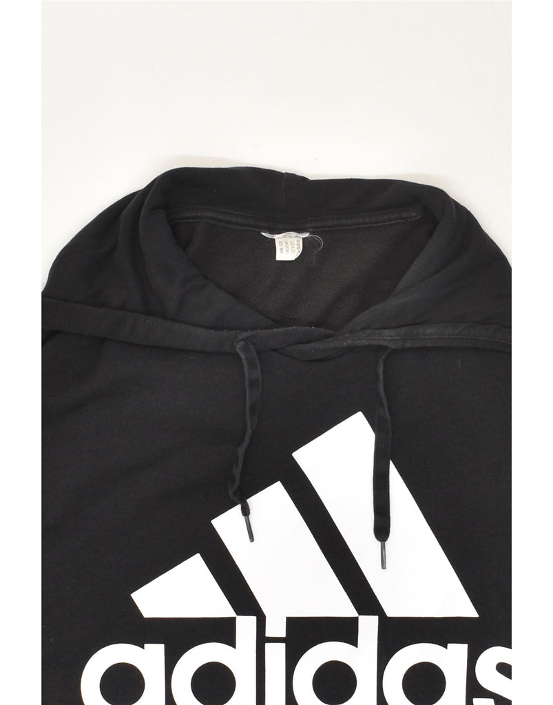 ADIDAS Mens Graphic Hoodie Jumper Large Black Cotton | Vintage Adidas | Thrift | Second-Hand Adidas | Used Clothing | Messina Hembry 