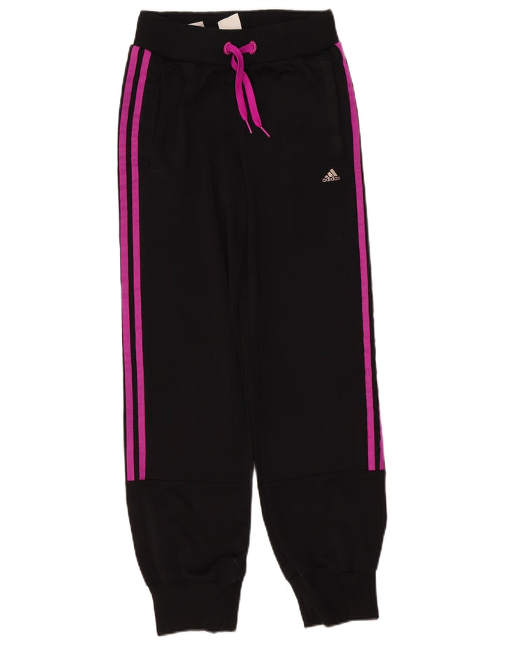 Adidas Boys Tracksuit Trousers Joggers 11-12 Years  Black Polyester