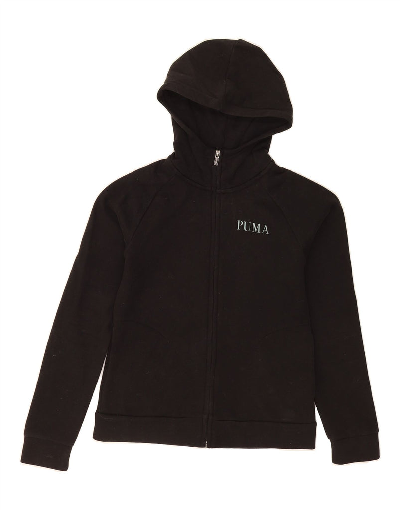 PUMA Womens Zip Hoodie Sweater UK 6 XS Black Cotton Vintage Puma and Second-Hand Puma from Messina Hembry 