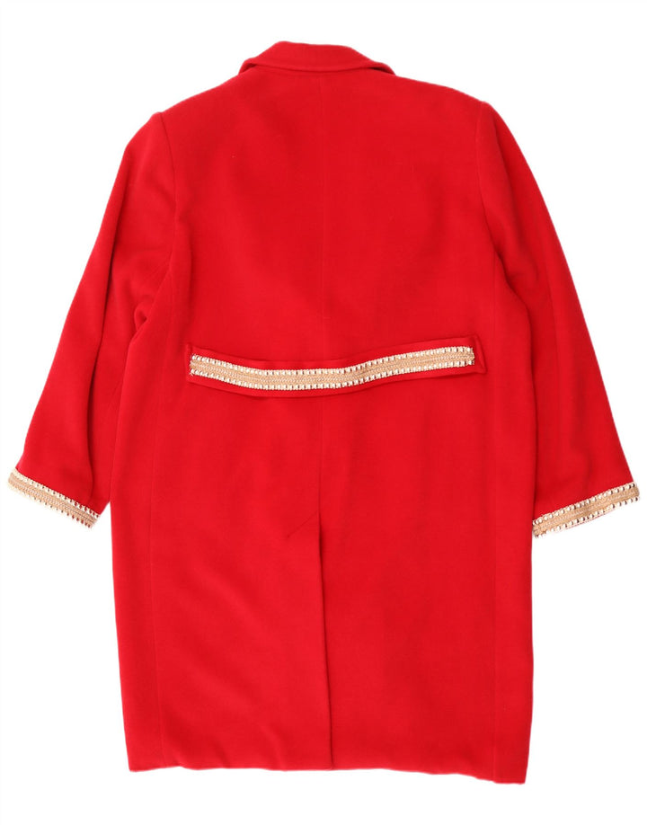 Laura Biagiotti Womens Oversized Double Breasted Coat IT 50 XL Red Wool