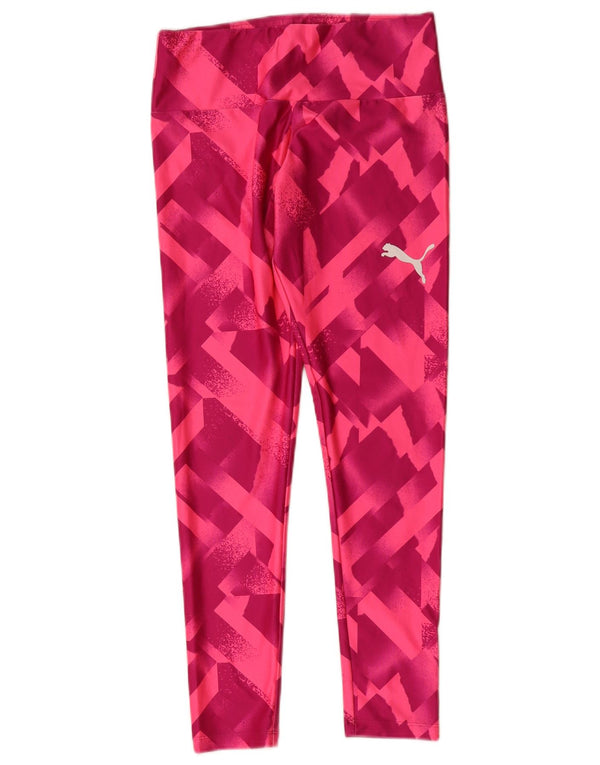Puma Womens Leggings UK 12 Medium Pink Geometric