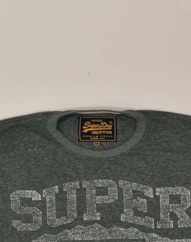 SUPERDRY Mens Graphic T-Shirt Top Medium Grey Polyester | Vintage Superdry | Thrift | Second-Hand Superdry | Used Clothing | Messina Hembry 