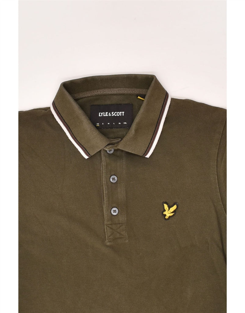 LYLE & SCOTT Mens Polo Shirt XS Khaki Cotton | Vintage Lyle & Scott | Thrift | Second-Hand Lyle & Scott | Used Clothing | Messina Hembry 
