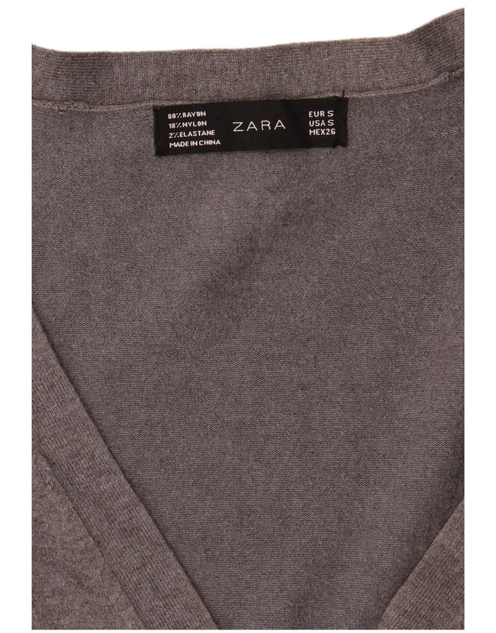 Zara Womens Cardigan Sweater UK 10 Small Grey