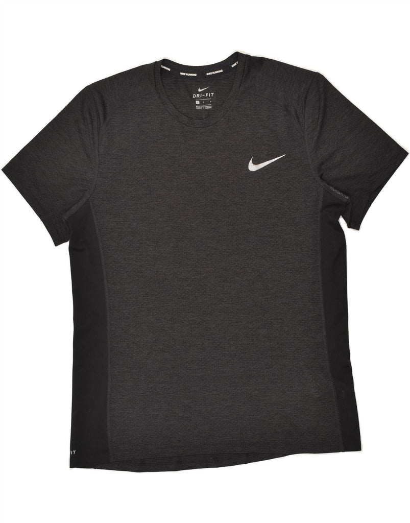 NIKE Mens Dri Fit T-Shirt Top Large Black Colourblock Polyester | Vintage Nike | Thrift | Second-Hand Nike | Used Clothing | Messina Hembry 