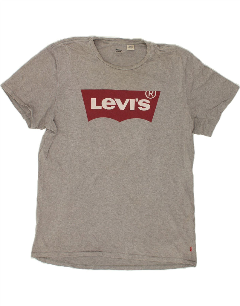 LEVI'S Mens Graphic T-Shirt Top XL Grey Cotton Vintage Levi's and Second-Hand Levi's from Messina Hembry 