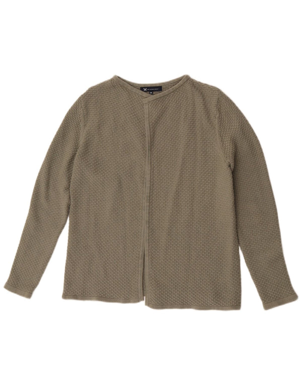 Crew Clothing Womens Open Cardigan Sweater UK 14 Medium Green Cotton