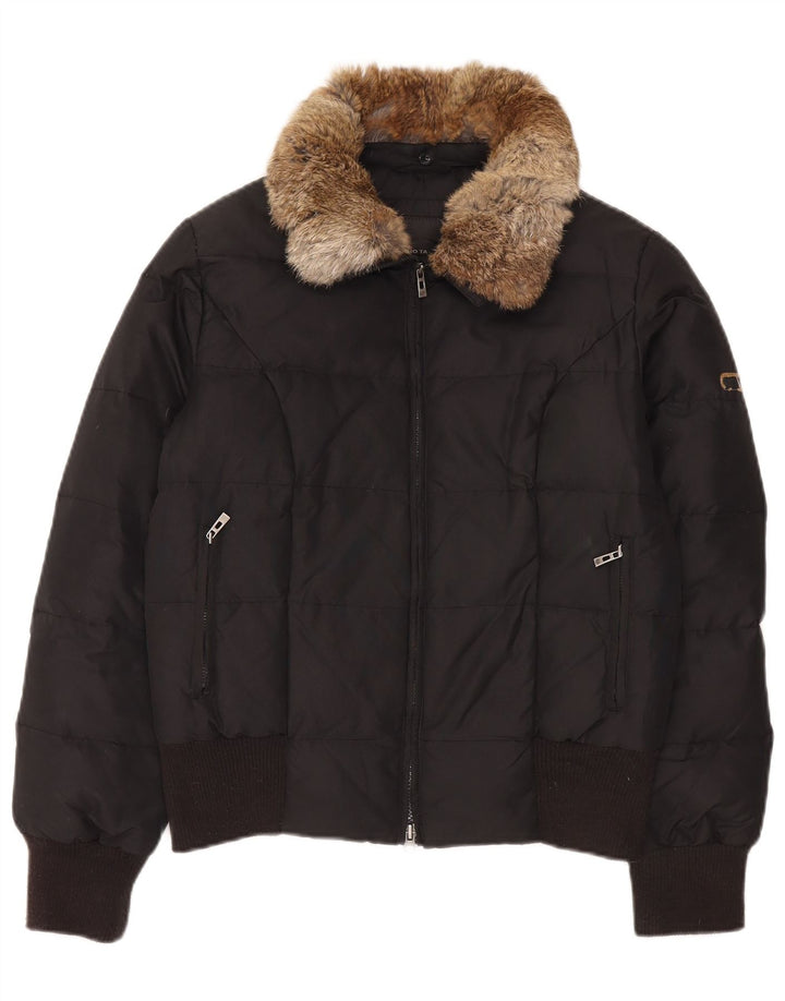 Sergio Tacchini Womens Padded Jacket IT 42 Medium Black Polyester