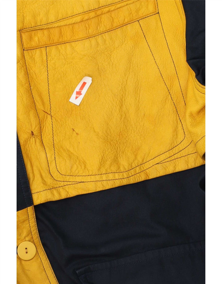 Vintage Womens Utility Jacket UK 16 Large Navy Blue Colourblock