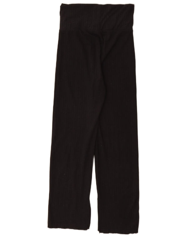 Zara Girls Straight Trousers 11-12 Years W24 L27 Black Striped